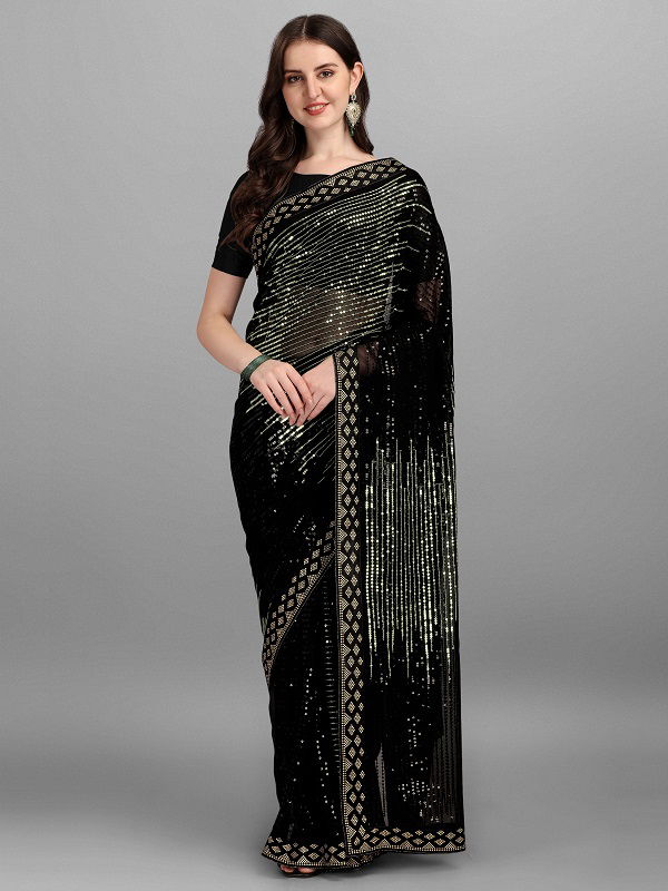 Pyramid 01 Trending Stylish Fancy Wear Georgette Saree Collection